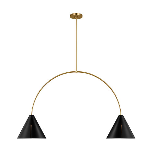 Cambre LED Linear Chandelier in Midnight Black and Burnished Brass (454|KC1102MBKBBS-L1)