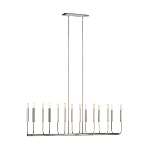 Brianna 14 Light Linear Chandelier in Polished Nickel (454|EC10614PN)