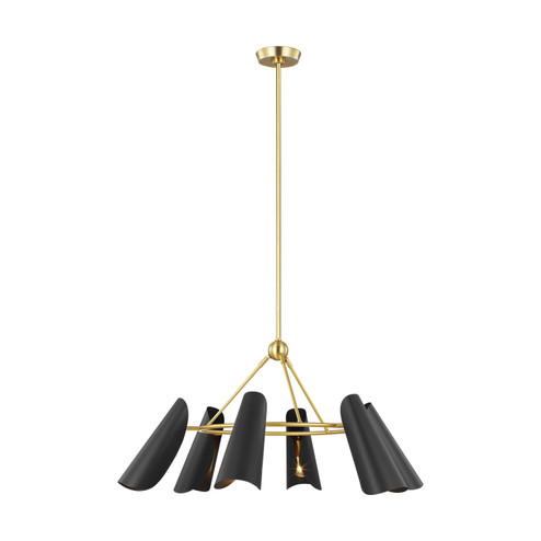 Tresa Six Light Chandelier in Midnight Black and Burnished Brass (454|AEC1036BBSMBK)