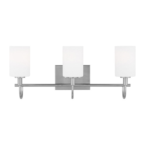 Oak Moore Three Light Bath Vanity in Brushed Nickel (454|4457103-962)