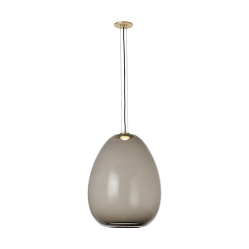 Kapoor LED Pendant in Transparent Smoke/Natural Brass (182|700TDKPR17KNB-LED927)