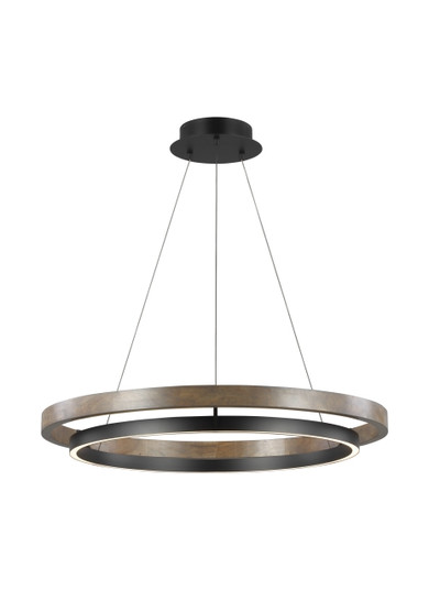 Grace LED Chandelier in Matte Black/Weathered Oak Wood (182|700GRC36BW-LED930)