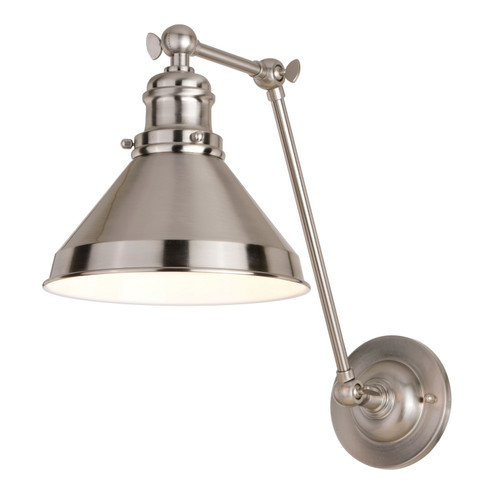 Alexis One Light Swing Arm Wall Light in Satin Nickel and Matte White (63|W0397)