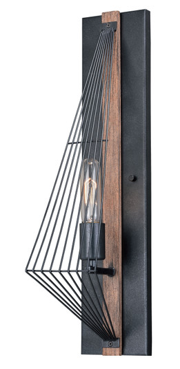 Dearborn One Light Wall Sconce in Black Iron and Burnished Oak (63|W0252)