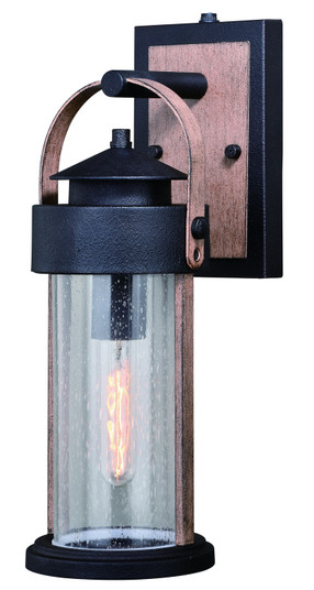 Cumberland One Light Outdoor Wall Mount in Textured Dark Bronze and Burnished Oak (63|T0445)