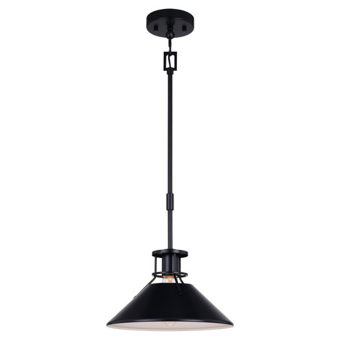 Canton One Light Pendant in Black and Matte White (63|P0379)