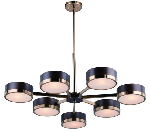 Madison Seven Light Chandelier in Architectural Bronze and Natural Brass (63|H0219)