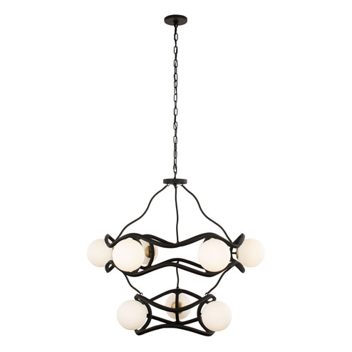 Black Betty Nine Light Chandelier in Carbon/French Gold (137|374C09CBFG)