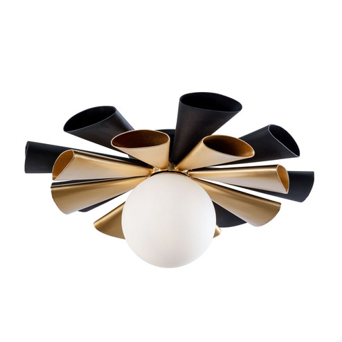 Daphne One Light Convertible Flush Mount/Wall Sconce in Matte Black/French Gold (137|372S01MMBFG)