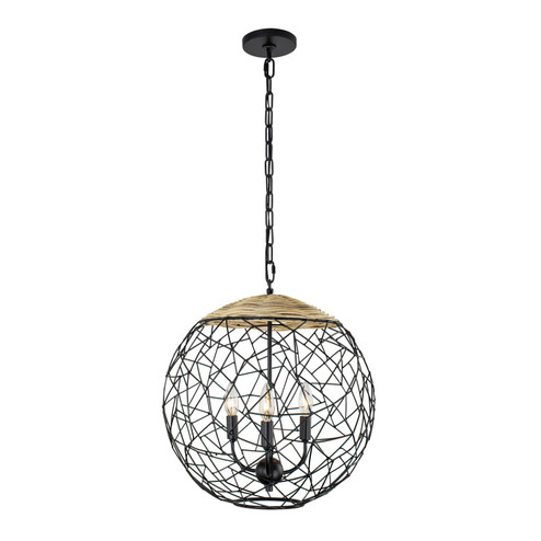 Cayman Three Light Pendant in Black (137|362P03BL)