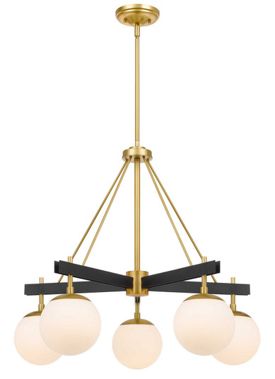 Allie Five Light Chandelier in Black/Satin Brass (137|352C05BLSB)