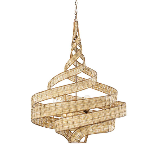 Flow Six Light Pendant in Baguette/Natural Rattan (137|240P06LBTR)