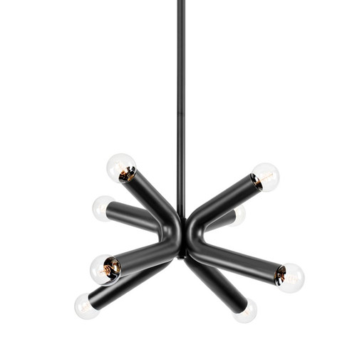 Dash Eight Light Chandelier in Soft Black (67|F6134-SBK)