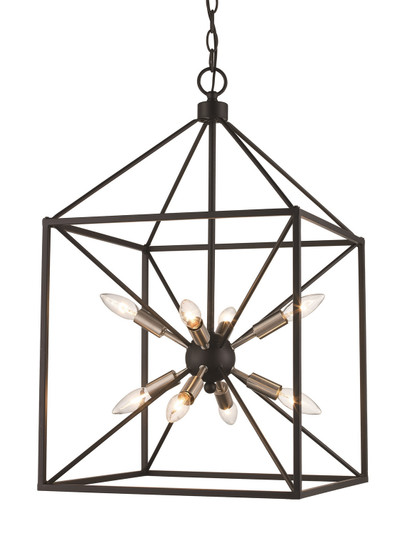 Eight Light Pendant in Brushed Nickel / Black (110|10808 BN/BK)