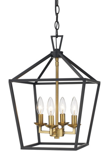 Four Light Pendant in Black/Antique Gold (110|10264 BK/AG)