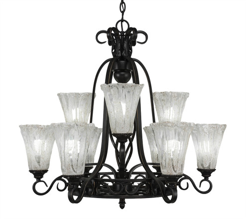 Eleganté Nine Light Chandelier in Dark Granite (200|869-DG-729)