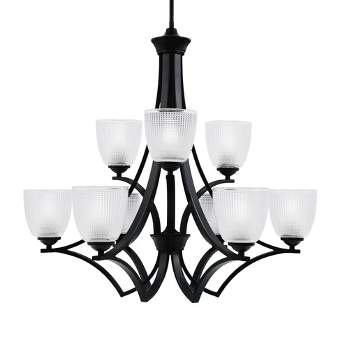 Zilo Nine Light Chandelier in Matte Black (200|569-MB-500)