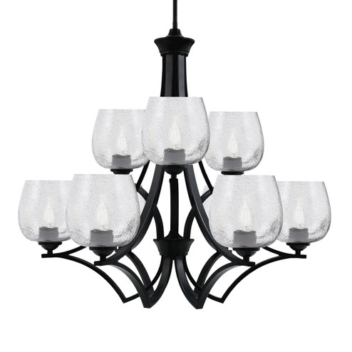 Zilo Nine Light Chandelier in Matte Black (200|569-MB-4812)