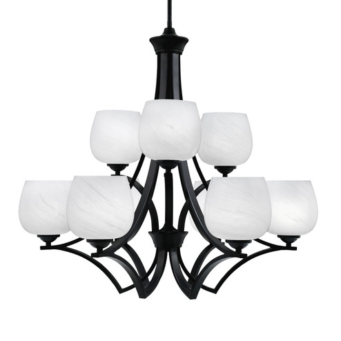 Zilo Nine Light Chandelier in Matte Black (200|569-MB-4811)