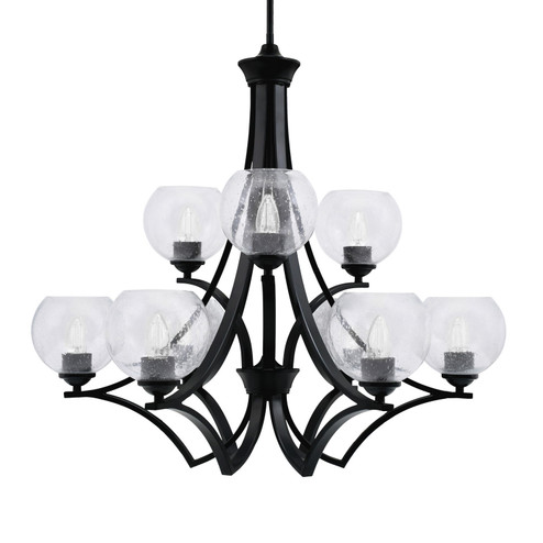 Zilo Nine Light Chandelier in Matte Black (200|569-MB-4100)