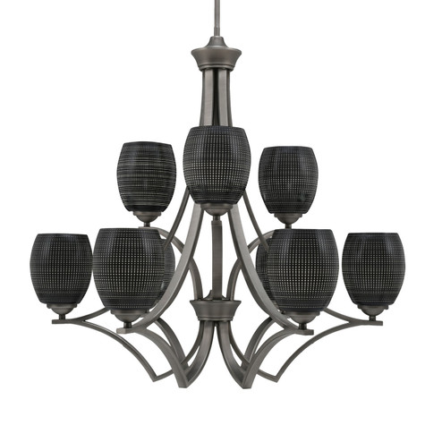 Zilo Nine Light Chandelier in Graphite (200|569-GP-4029)