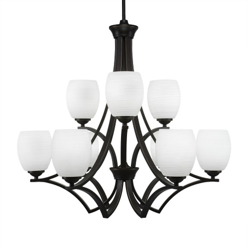 Zilo Nine Light Chandelier in Dark Granite (200|569-DG-615)