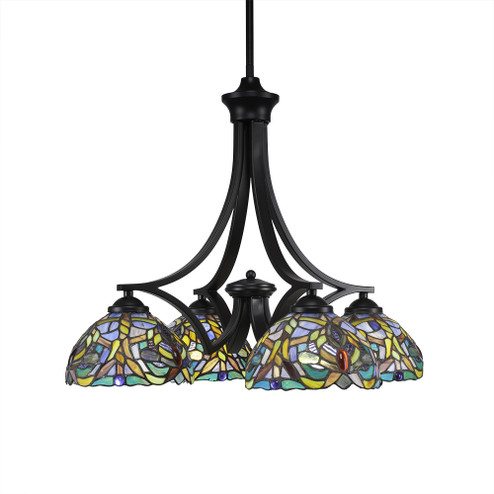 Zilo Four Light Chandelier in Matte Black (200|568-MB-9905)