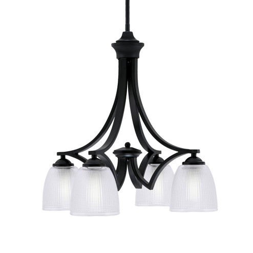 Zilo Four Light Chandelier in Matte Black (200|568-MB-500)