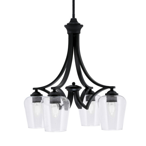 Zilo Four Light Chandelier in Matte Black (200|568-MB-210)