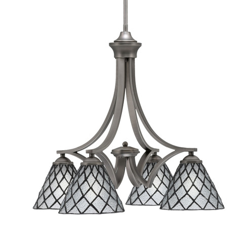 Zilo Four Light Chandelier in Graphite (200|568-GP-9185)