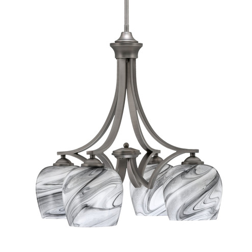 Zilo Four Light Chandelier in Graphite (200|568-GP-4819)