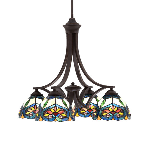 Zilo Four Light Chandelier in Dark Granite (200|568-DG-9425)