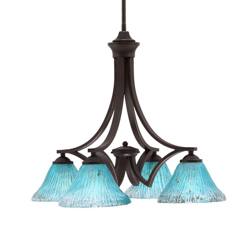 Zilo Four Light Chandelier in Dark Granite (200|568-DG-458)