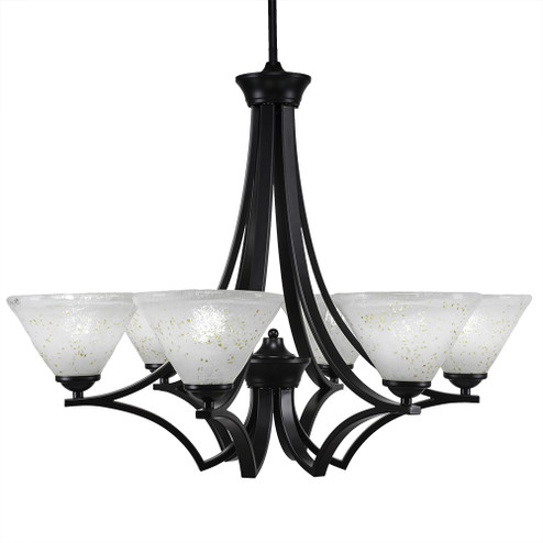 Zilo Six Light Chandelier in Matte Black (200|566-MB-7145)