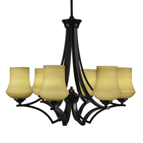 Zilo Six Light Chandelier in Matte Black (200|566-MB-680)