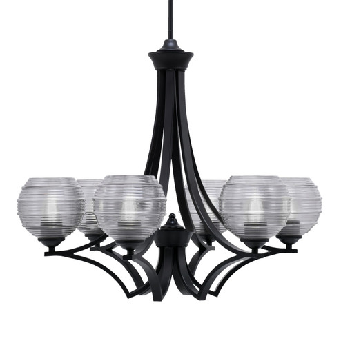 Zilo Six Light Chandelier in Matte Black (200|566-MB-5112)