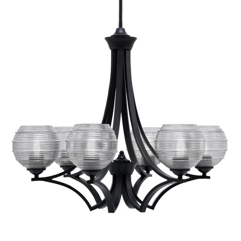 Zilo Six Light Chandelier in Matte Black (200|566-MB-5110)