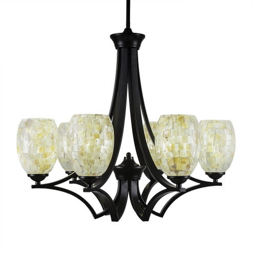 Zilo Six Light Chandelier in Matte Black (200|566-MB-406)