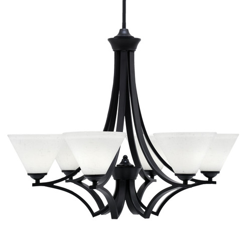 Zilo Six Light Chandelier in Matte Black (200|566-MB-312)