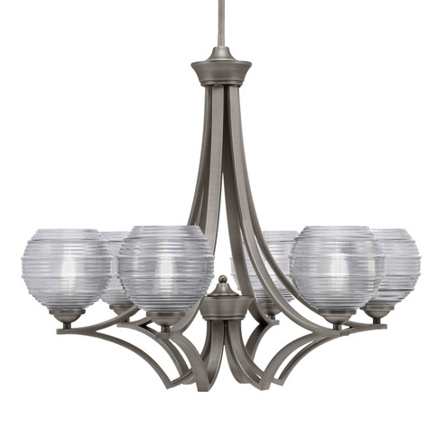 Zilo Six Light Chandelier in Graphite (200|566-GP-5112)