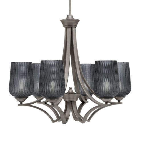 Zilo Six Light Chandelier in Graphite (200|566-GP-4252)