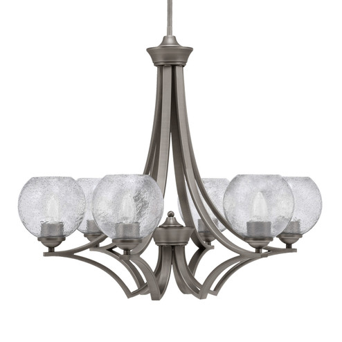 Zilo Six Light Chandelier in Graphite (200|566-GP-4102)