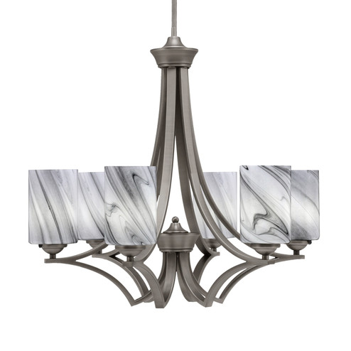 Zilo Six Light Chandelier in Graphite (200|566-GP-3009)