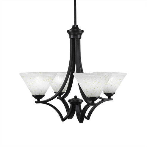 Zilo Four Light Chandelier in Matte Black (200|564-MB-7145)