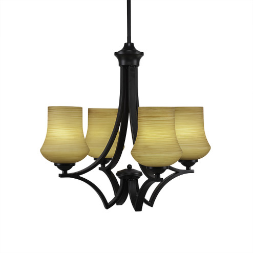 Zilo Four Light Chandelier in Matte Black (200|564-MB-680)