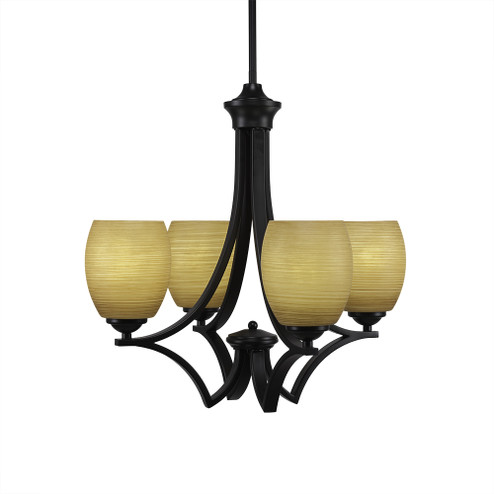 Zilo Four Light Chandelier in Matte Black (200|564-MB-625)