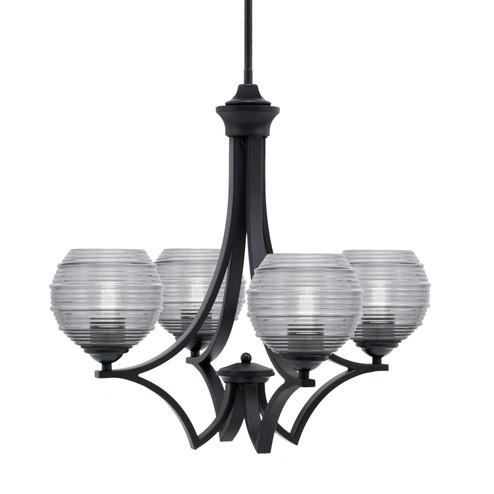 Zilo Four Light Chandelier in Matte Black (200|564-MB-5112)