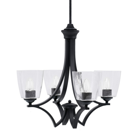 Zilo Four Light Chandelier in Matte Black (200|564-MB-461)