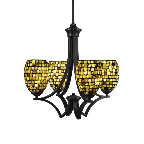 Zilo Four Light Chandelier in Matte Black (200|564-MB-408)