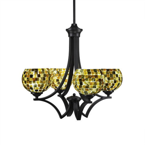 Zilo Four Light Chandelier in Matte Black (200|564-MB-407)